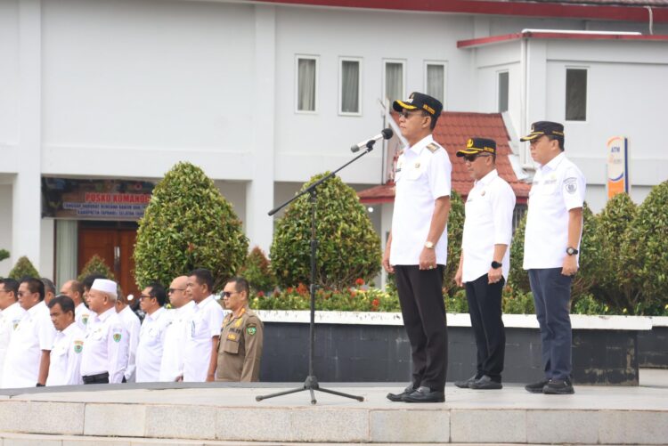 Bupati Gus Irawan Pimpin Apel Perdana, Kehadiran Pegawai Tapsel 87,6 Persen