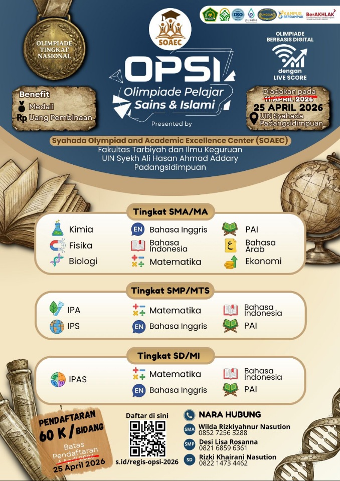 UIN Syahada Padangsidimpuan Perpanjang Pendaftaran Peserta OPSI 2026