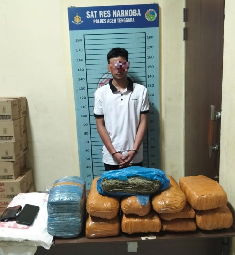17,80 Kg Ganja Diamankan Polres Aceh Tenggara, Pelaku Berusia 21 Tahun