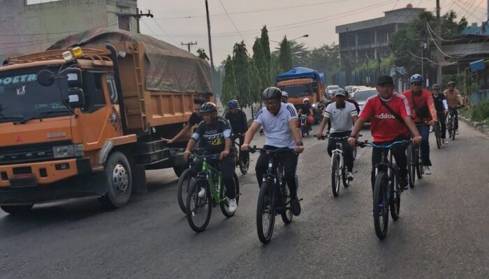 Gowes Bareng Dari Lubukpakam, Bupati Deliserdang Sarapan di Tanjungmorawa