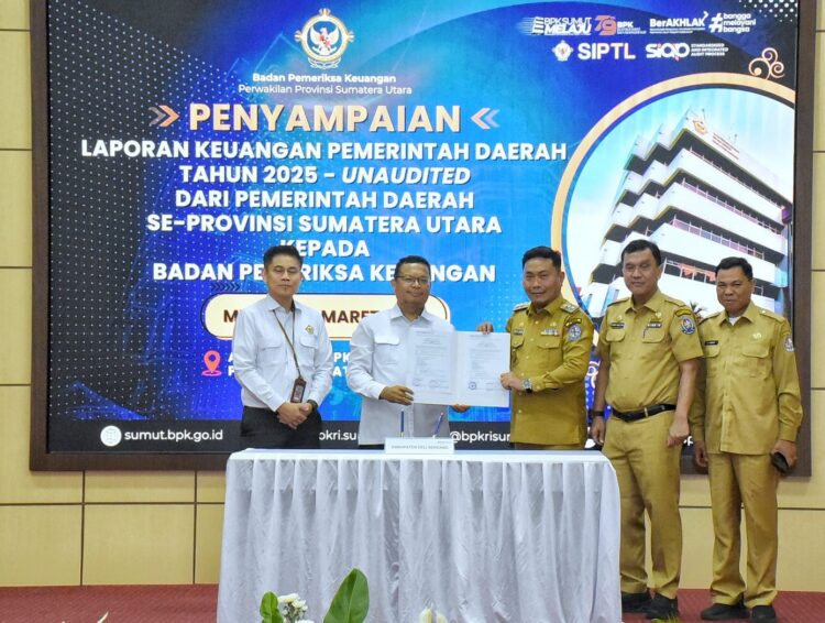 Wabup Deliserdang Serahkan LKPD 2025 Unaudited ke BPK Perwakilan Sumut