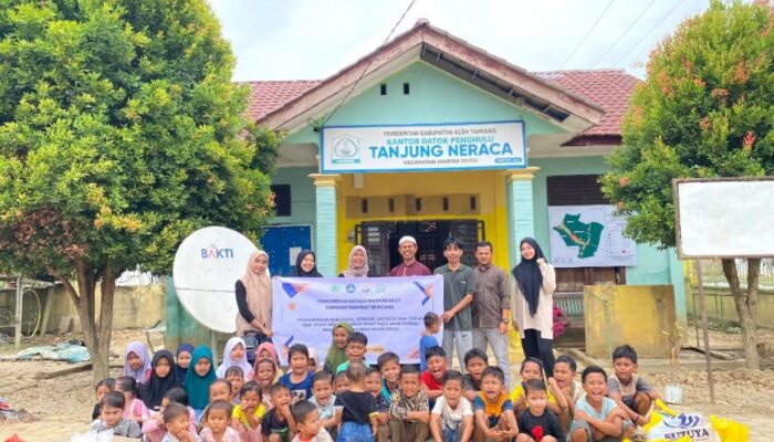 Tim PKM Universitas Samudra Hadirkan Keceriaan Anak Korban Banjir