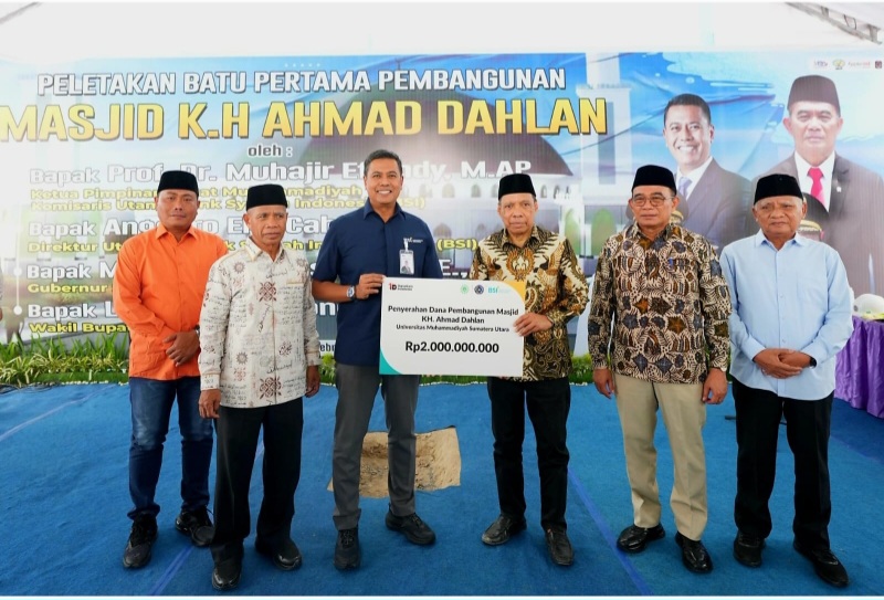 UMSU Bangun Masjid K.H. Ahmad Dahlan Di Kampus Terpadu, BSI Sumbang Rp 2 M