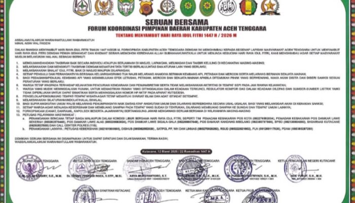 Sambut Lebaran, Forkopimda Agara Keluarkan Seruan Bersama