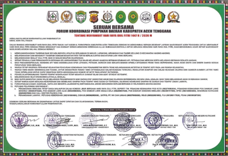 Sambut Lebaran, Forkopimda Agara Keluarkan Seruan Bersama