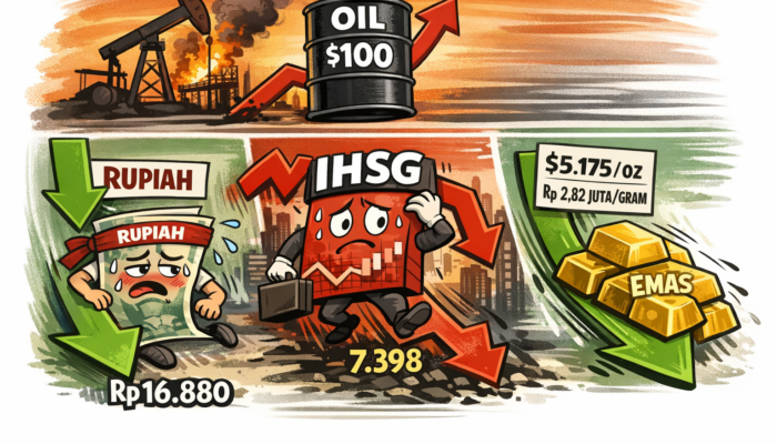 Harga Minyak Naik Lagi, Rupiah–IHSG Dan Emas Kompak Tertekan