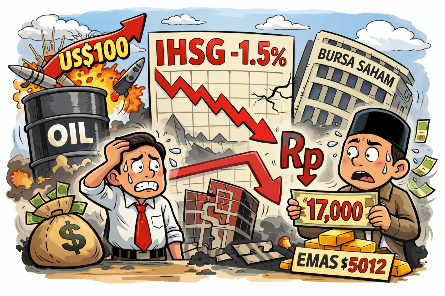 Harga Minyak Bertahan Di Atas US$100, IHSG Tertekan, Rupiah Dekati 17.000