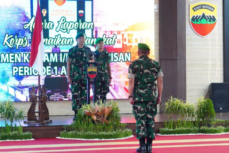 Pangdam I/BB Pimpin Laporan Korps Kenaikan Pangkat Pamen di Makodam I/BB