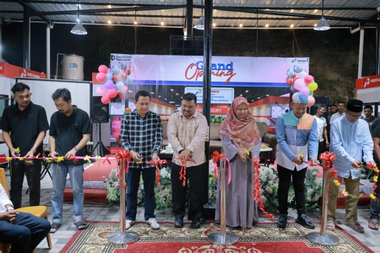 Pemkab Aceh Besar Apresiasi Grand Opening CSR UMKM Foodcourt Meunasah Mon-Pertamina