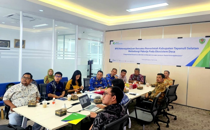 BPJS Ketenagakerjaan Monev Perlindungan Jamsostek Bagi Ekosistem Desa Di Tapsel