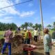 Warga Dusun IV Batang Siangi Gotong Royong Tinggikan Tanah Wakaf Perkuburan Muslim