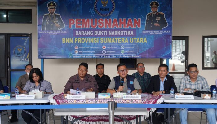 BNNP Sumut Musnahkan Barang Bukti Narkotika Hasil Pengungkapan Kasus