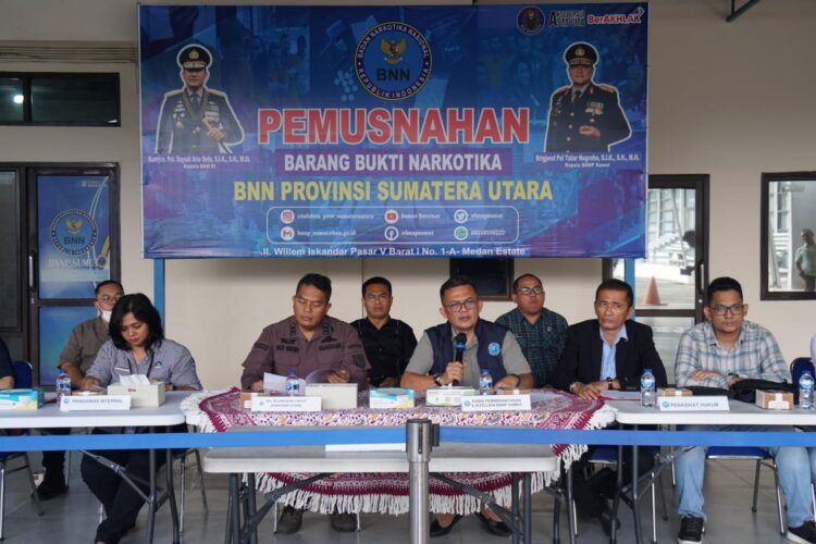 BNNP Sumut Musnahkan Barang Bukti Narkotika Hasil Pengungkapan Kasus