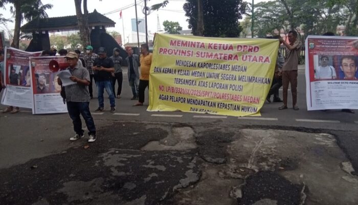 Kasus Penganiayaan Mandek, Massa Desak Polrestabes Medan Segera Bertindak