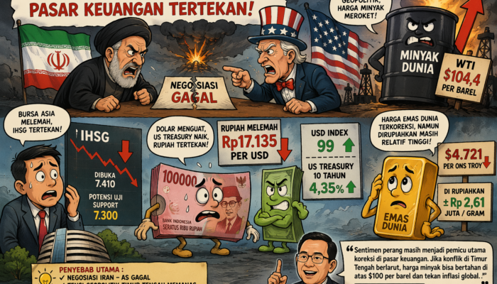 Negosiasi Iran–AS Gagal, Picu Pelemahan IHSG, Rupiah Tembus 17.135