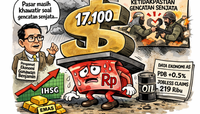 Rupiah Sentuh Rp17.100, Pasar Dibayangi Ketidakpastian Gencatan Senjata