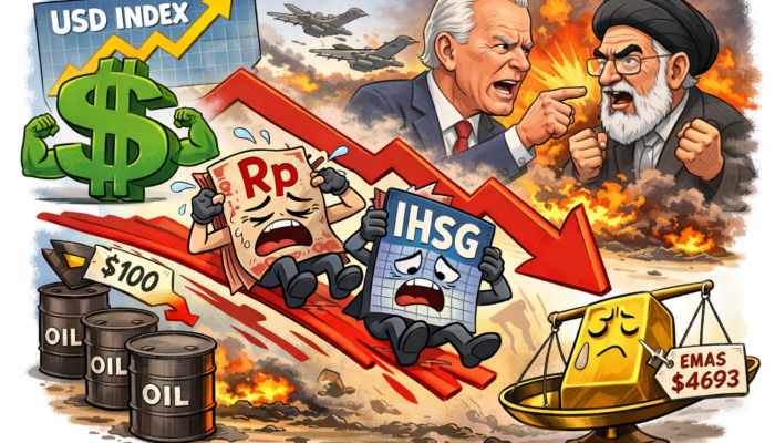 Rupiah Dan IHSG Tertekan, Emas Ikut Melemah Di Tengah Memanasnya Konflik Global