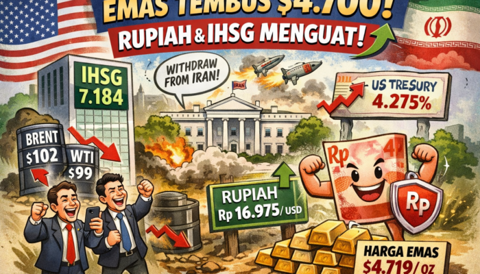 Emas Tembus $4.700, Rupiah Dan IHSG Kompak Menguat
