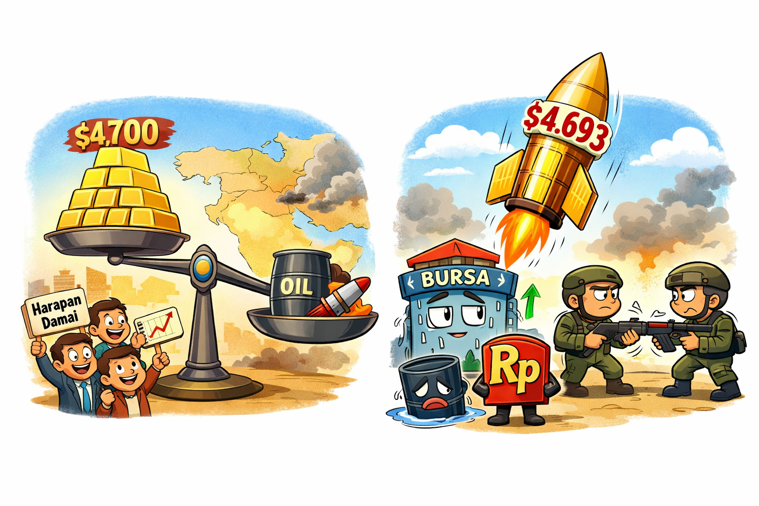 Harga Emas Dunia Meroket, Sentimen De-eskalasi Perang Meningkat